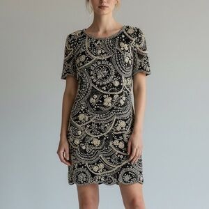 vintage Oleg Cassini beaded cocktail dress Black Tie 
cocktail special occasion